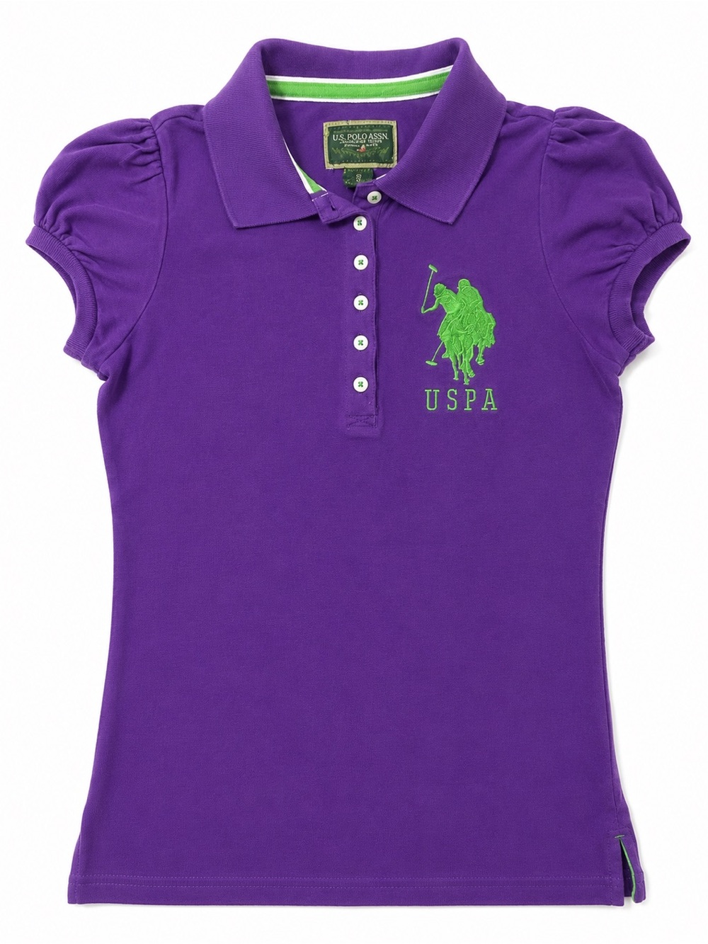 U.S. Polo Assn. Purple Polo with Green Embroidered Logo